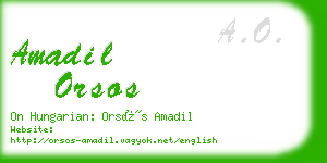 amadil orsos business card